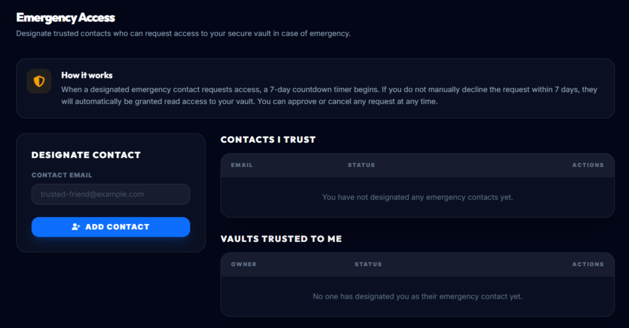 Emergency Access Interface